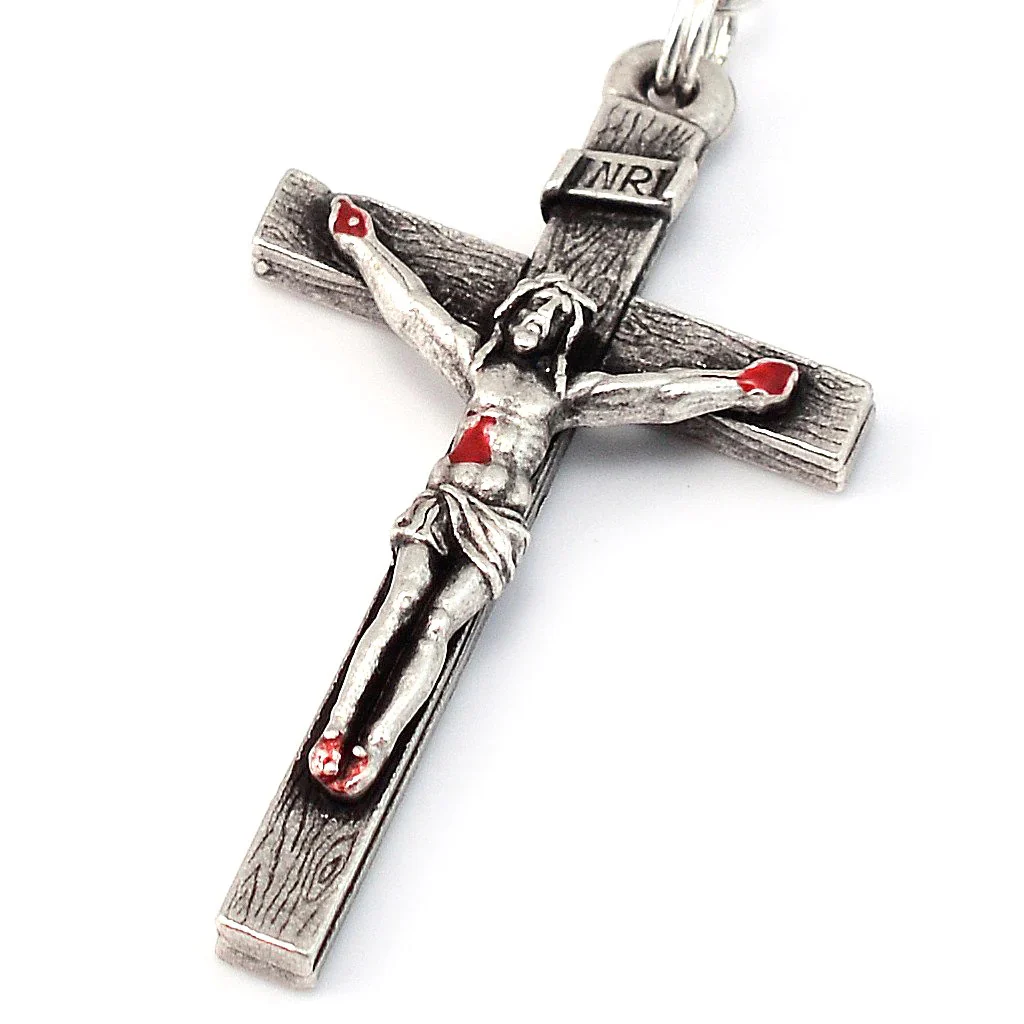 Antique Silver & Wood St. Padre Pio Rosary - Image 2