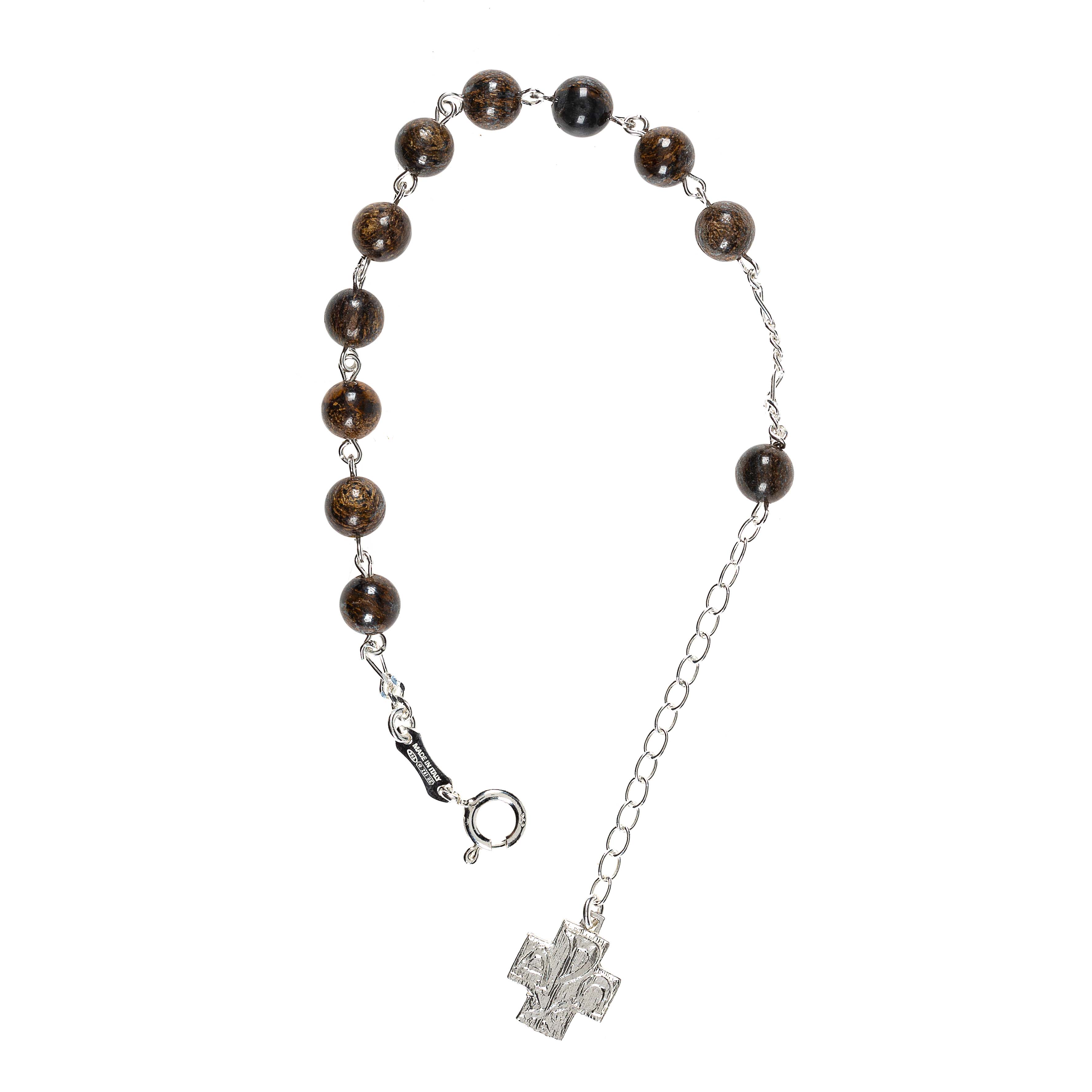 Bronzite & Sterling Rosary Bracelet - Image 2