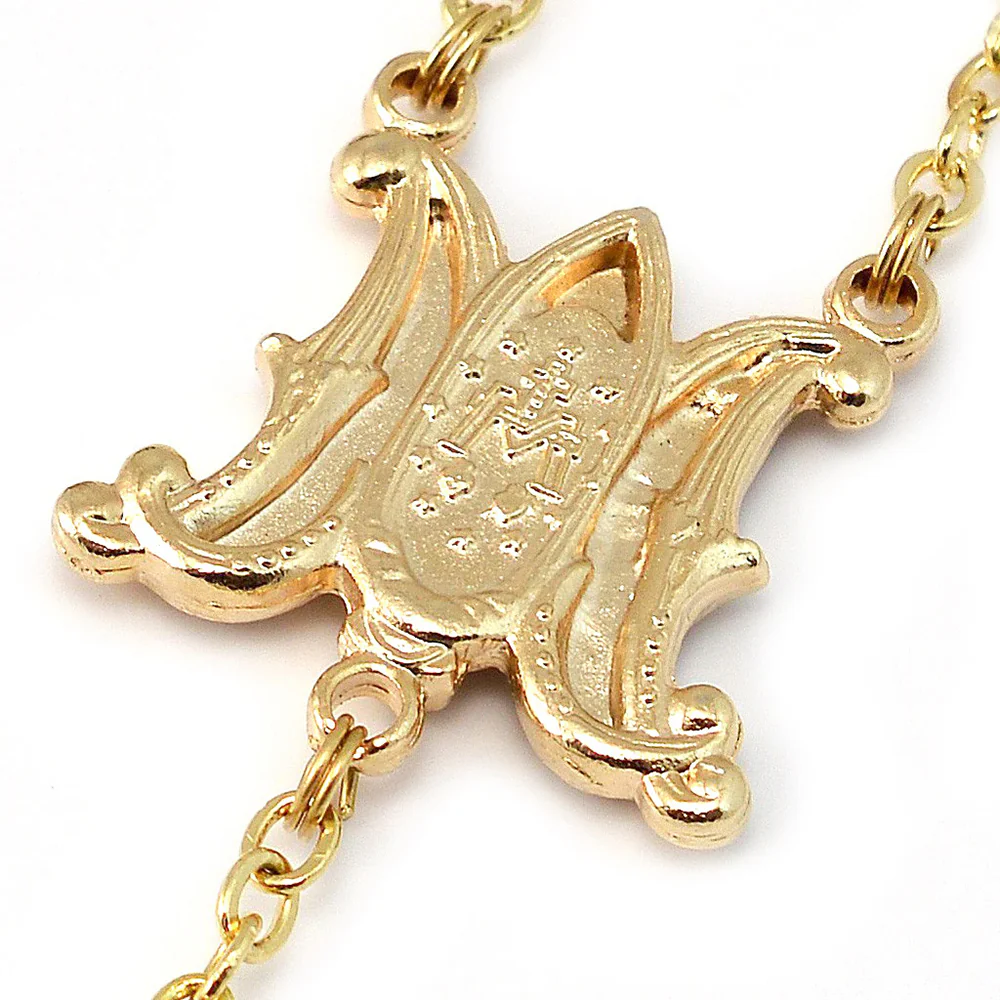 Ghirelli Miraculous Medal Gold & Blue Rosary - Image 4