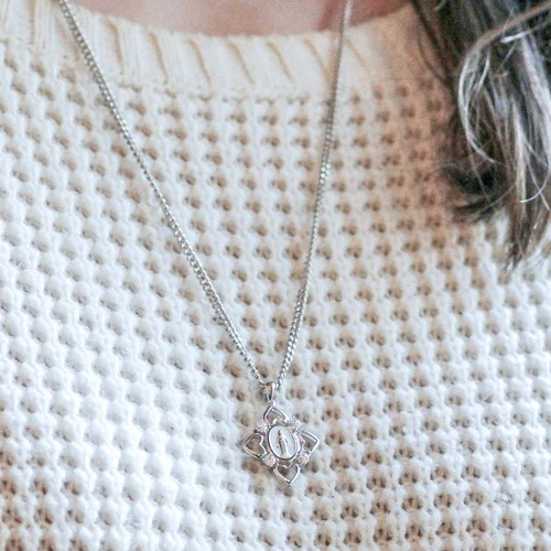 Miraculous Medal with Four Hearts and Crystal Stone - Image 3