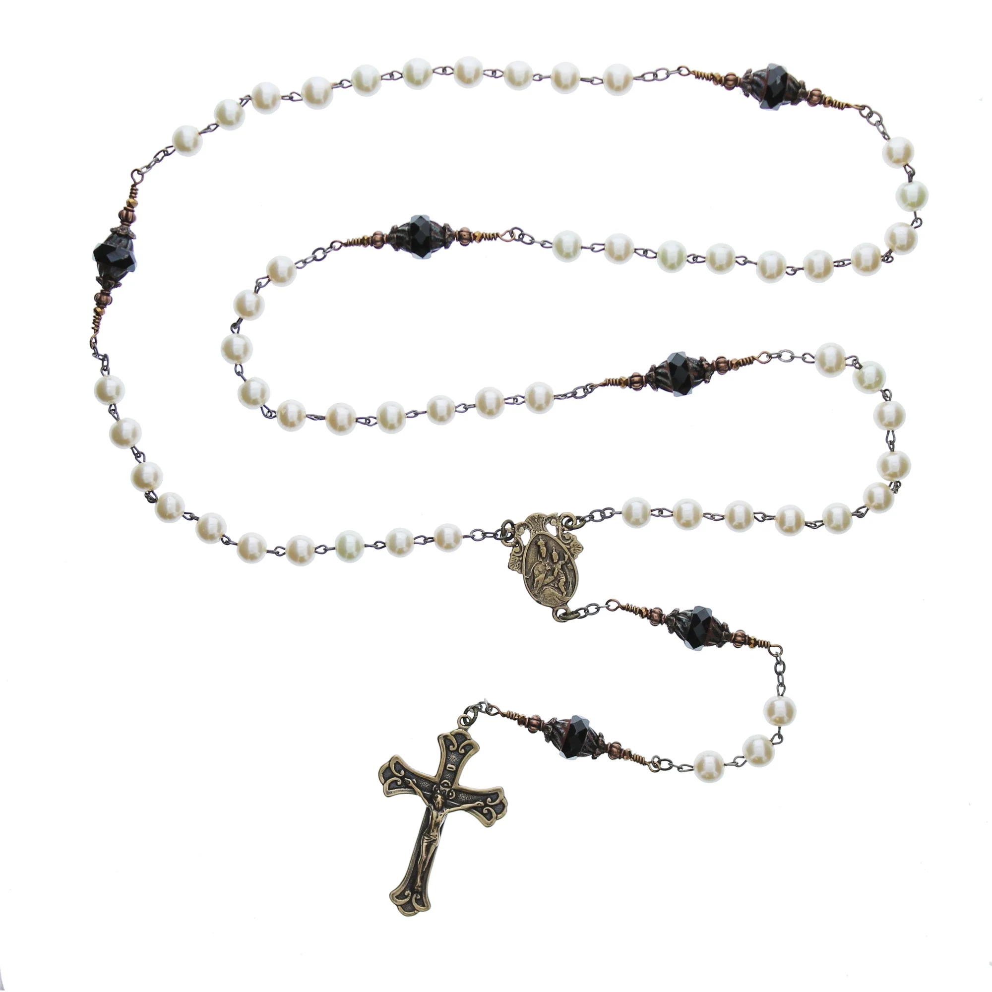 Pearl Sacred Heart Rosary - Image 2