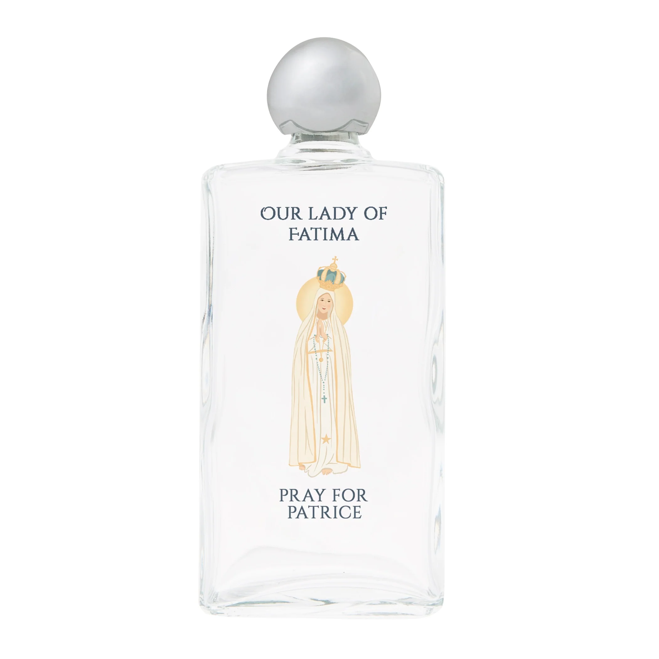 Personalized Our Lady of Fatima Holy Water Bottle - Image 2