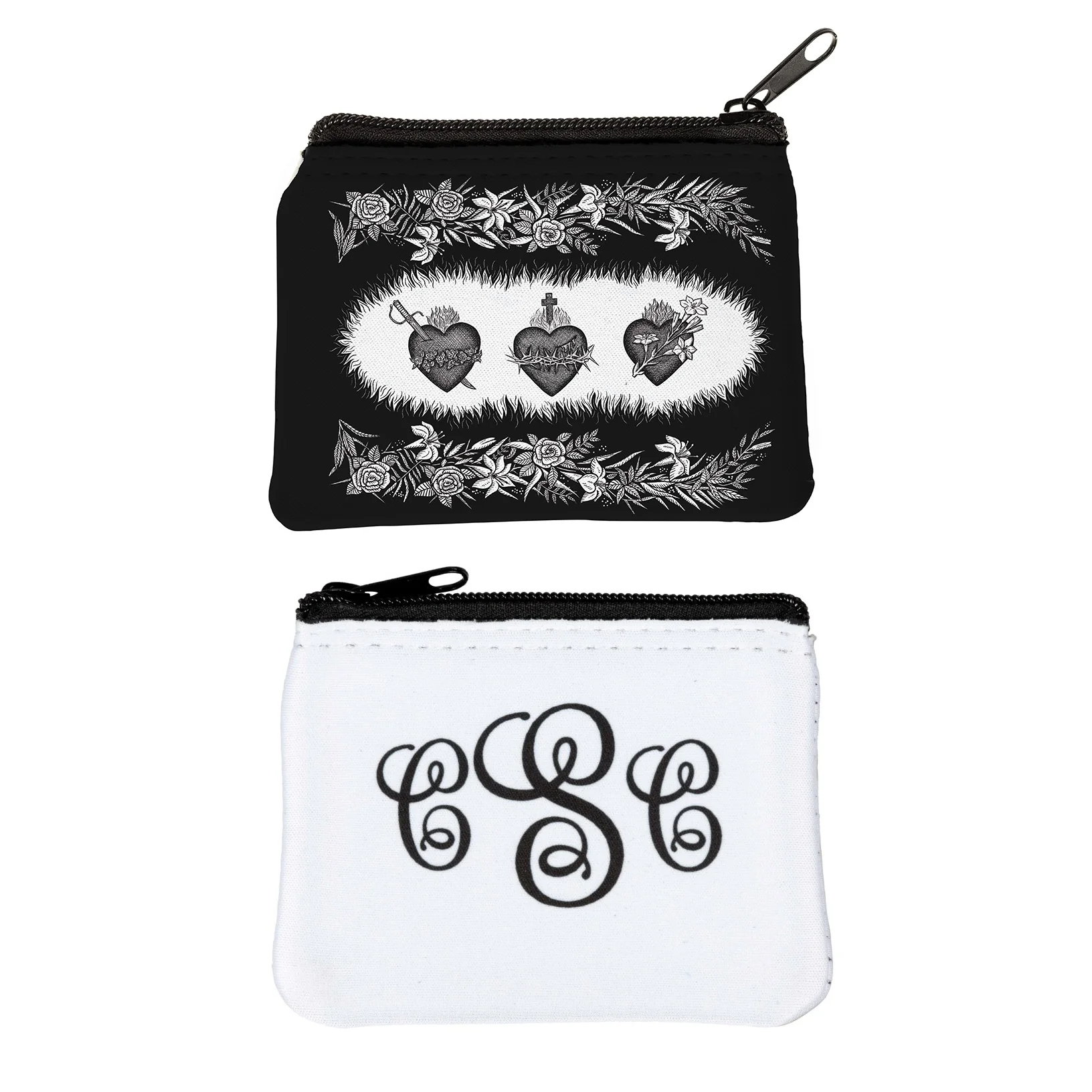 Personalized Three Hearts Rosary Pouch - Image 3