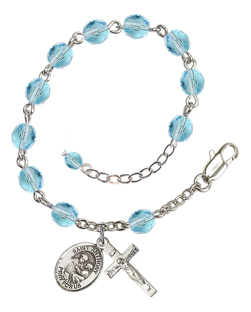 St. Anthony of Padua Crystal Birthstone Rosary Bracelet - Multiple Birthstones - Image 12