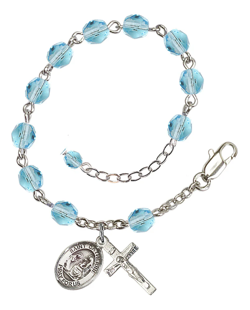 St. Catherine of Siena Crystal Birthstone Rosary Bracelet - Multiple Birthstones - Image 9
