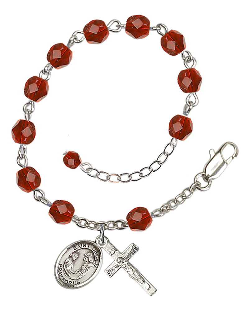 St. Cecilia Crystal Birthstone Rosary Bracelet - Multiple Birthstones - Image 5
