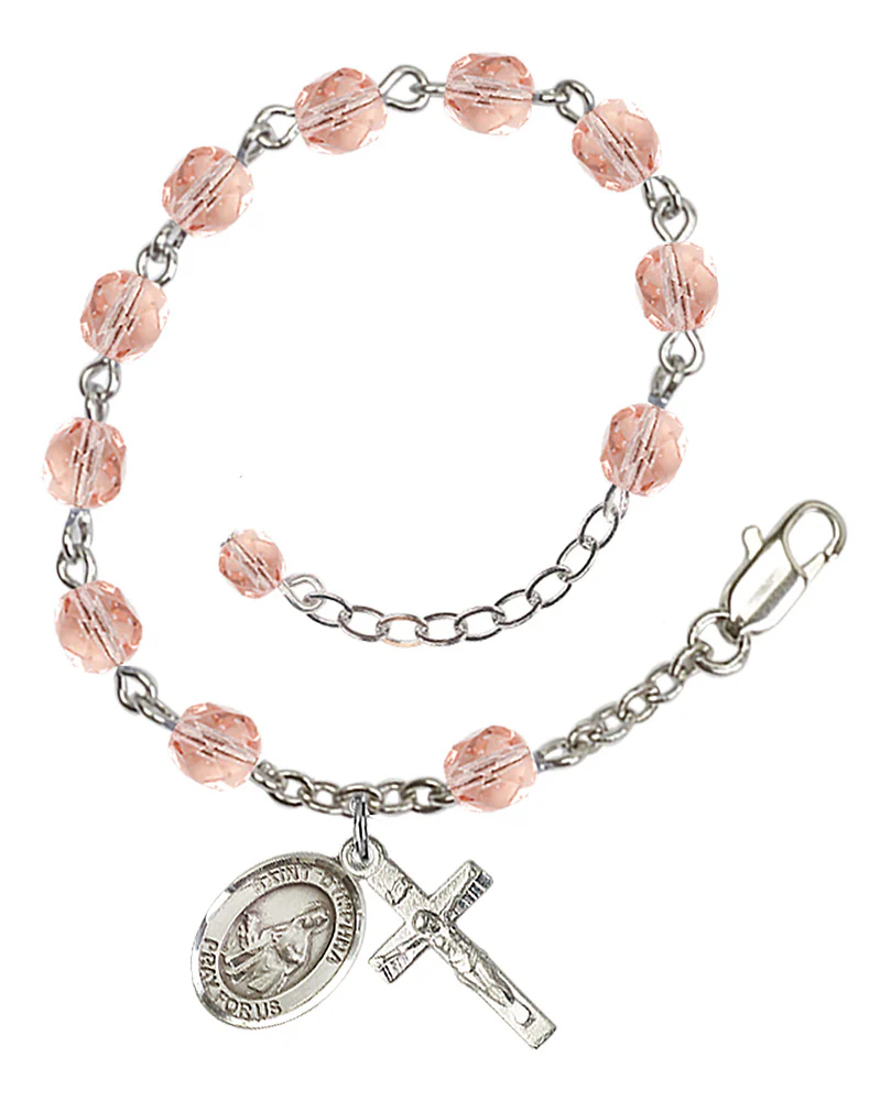 St. Dymphna Crystal Birthstone Rosary Bracelet - Multiple Birthstones - Image 7