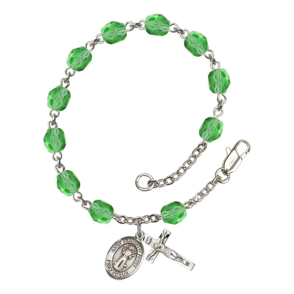 St. Francis of Assisi Crystal Birthstone Rosary Bracelet - Multiple Birthstones - Image 7