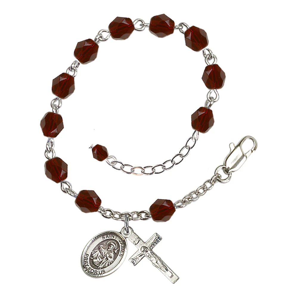 St. James the Greater Crystal Birthstone Rosary Bracelet - Multiple Birthstones - Image 4