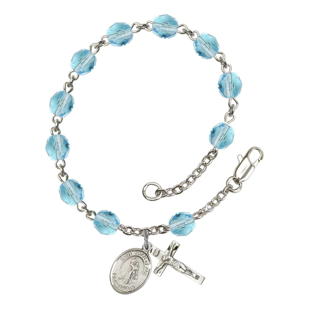 St. Joan of Arc Crystal Birthstone Rosary Bracelet - Multiple Birthstones - Image 10