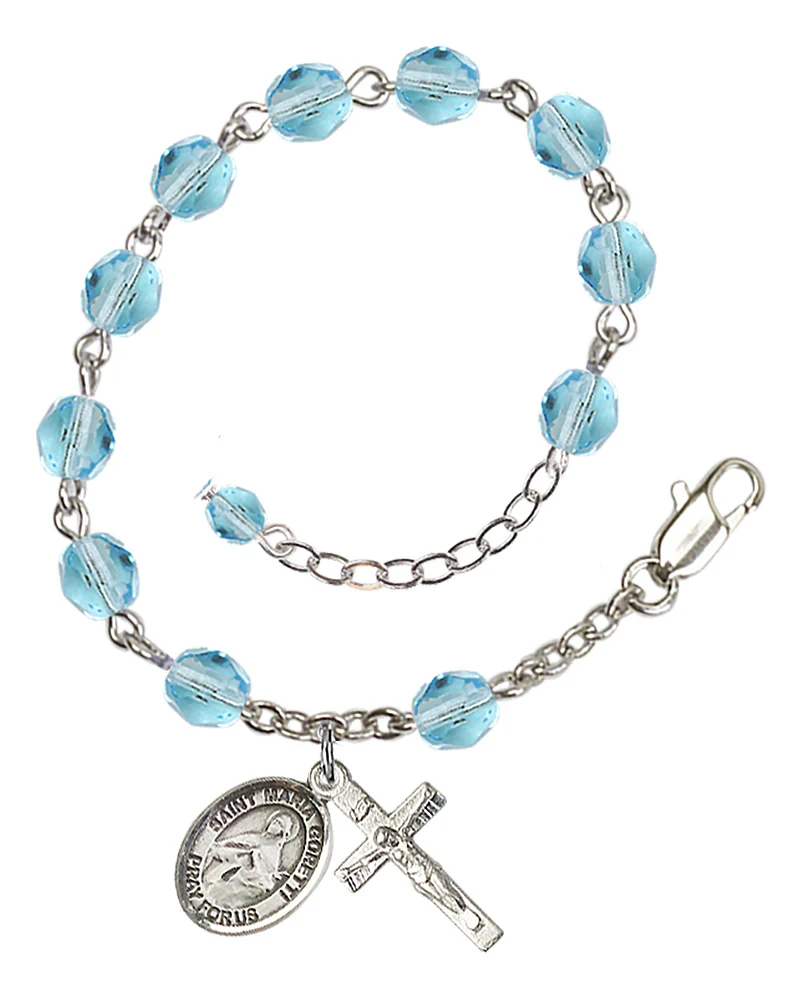 St. Maria Goretti Crystal Birthstone Rosary Bracelet - Multiple Birthstones - Image 11
