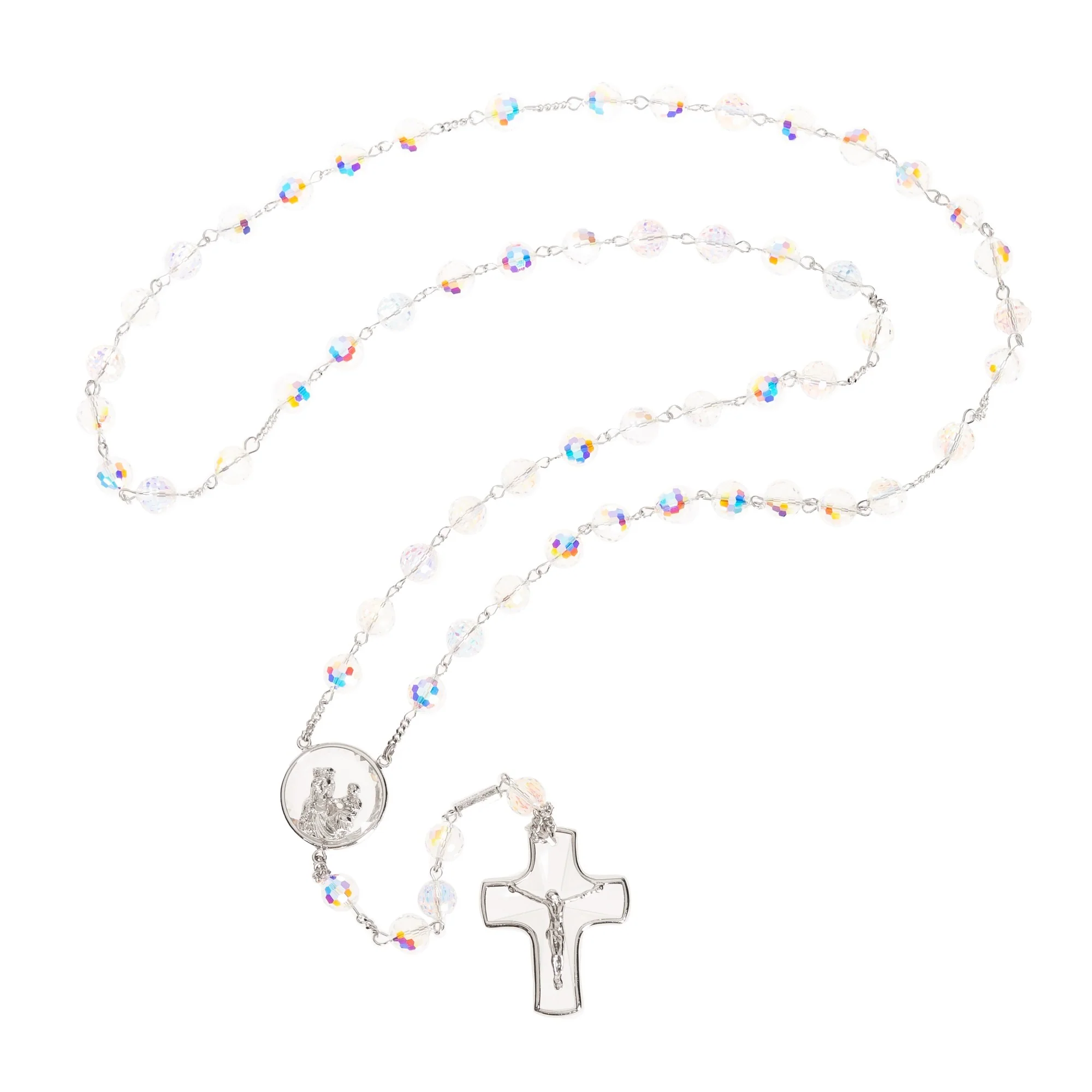 Sterling Silver Aurora Borealis Lourdes Rosary - Image 3