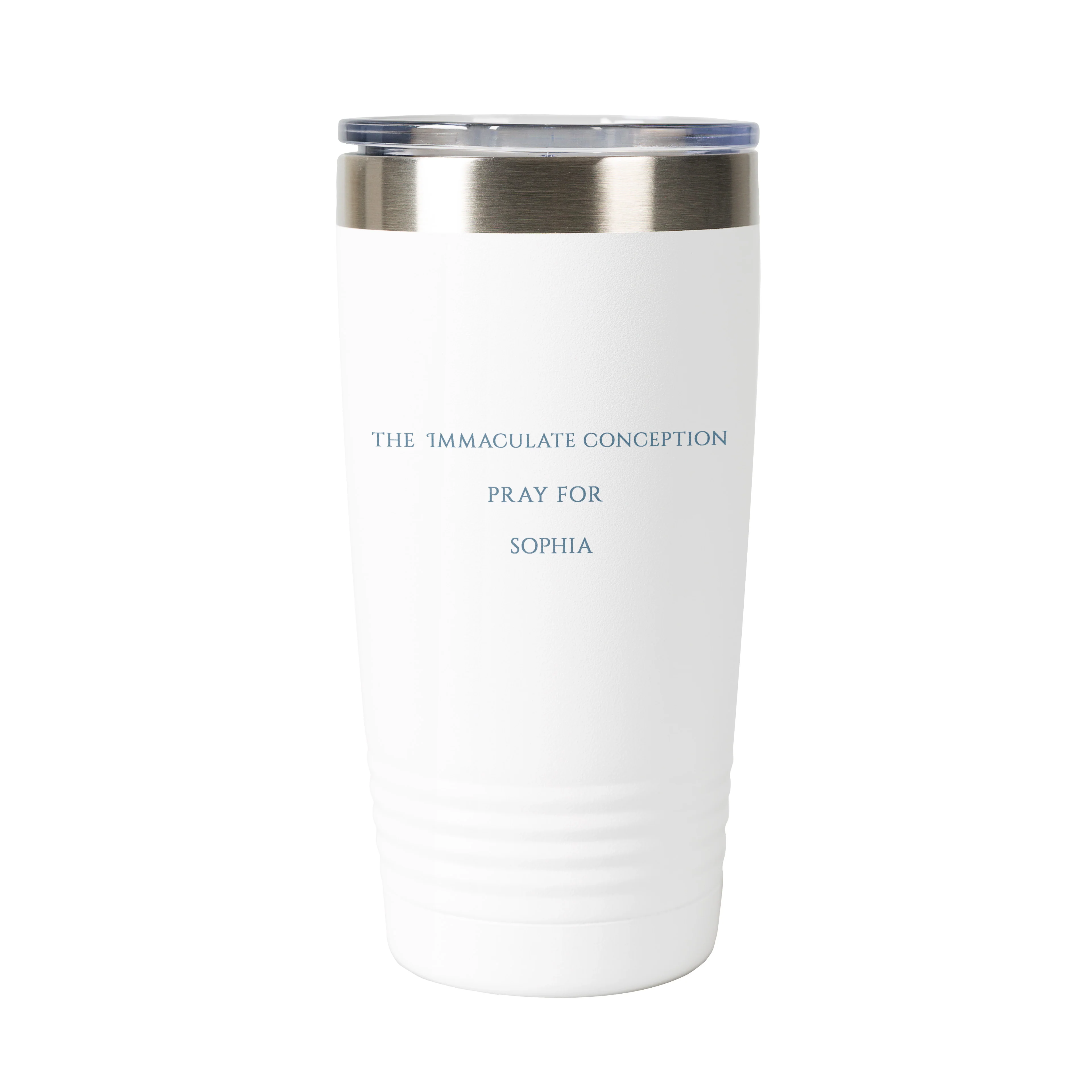 The Immaculate Conception Personalized 20 oz. White Tumbler - Image 3