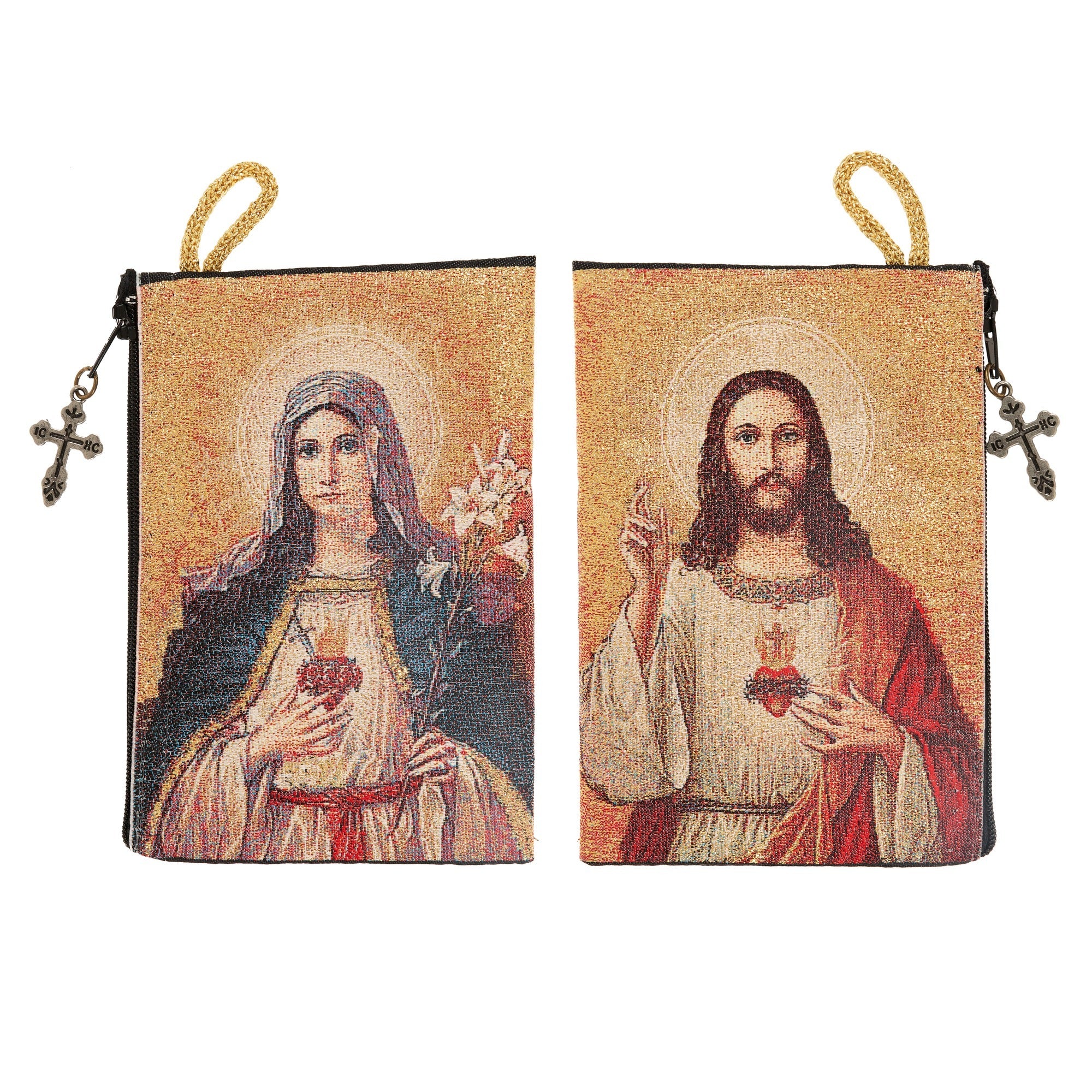 Two Hearts Rosary Tapestry Pouch - Image 3